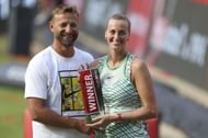 Petra Kvitova and Jiri Vanek celebrate winning the Bett1open 2023 Berlin (Picture: Getty)